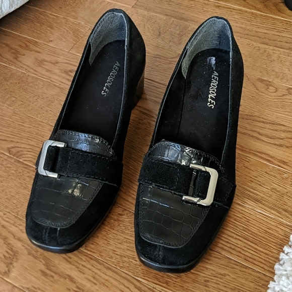 aerosoles black loafers